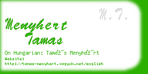 menyhert tamas business card
